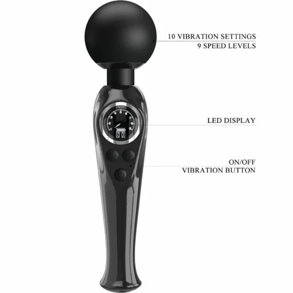 PRETTY LOVE - SKYLER VIBRADOR WAND NEGRO - Imagen 7
