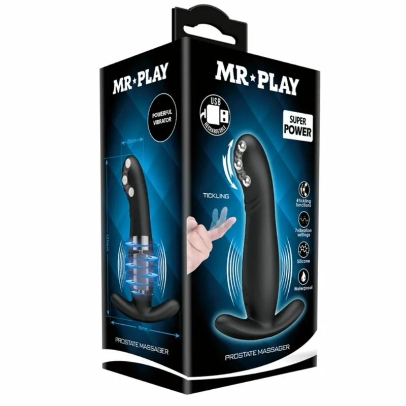 MR PLAY - MASAJEADOR DE PROSTATA NEGRO RECARGABLE - Imagen 9