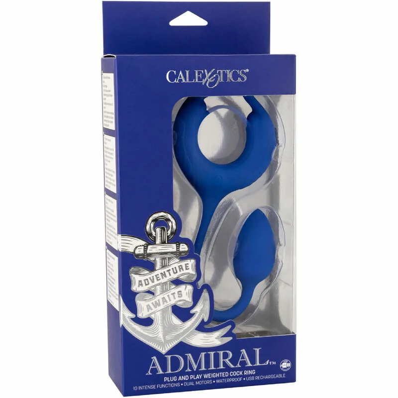 CALEXOTICS - ADMIRAL ANILLO CON PESO PARA PENE AZUL - Imagen 6