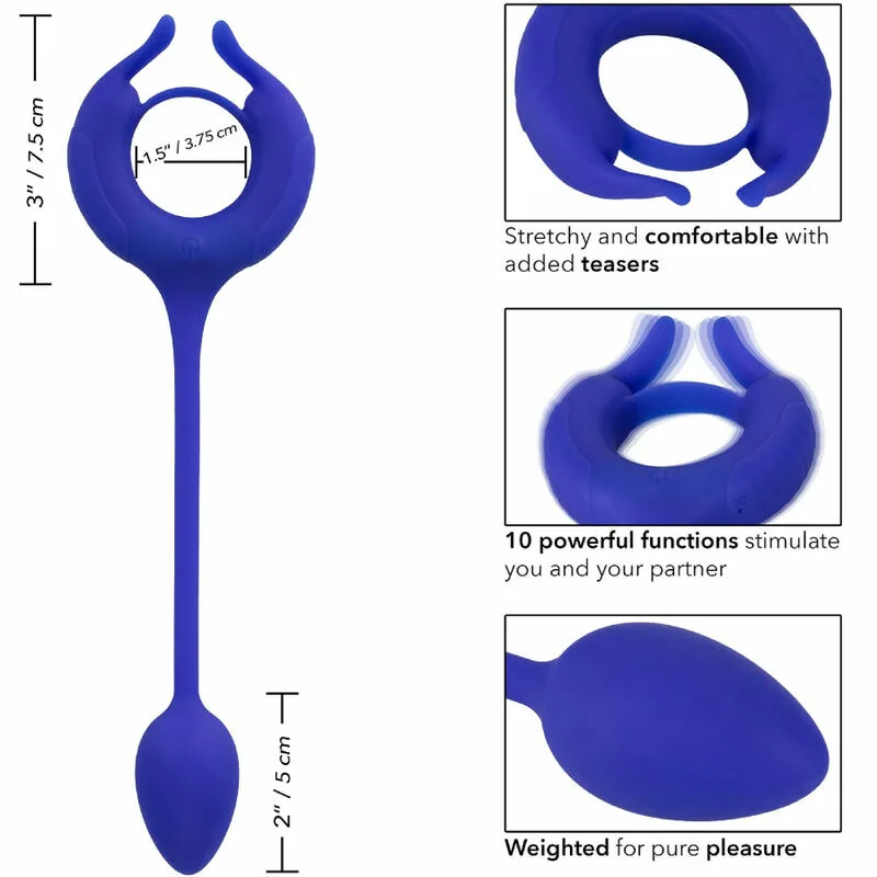 CALEXOTICS - ADMIRAL ANILLO CON PESO PARA PENE AZUL - Imagen 4