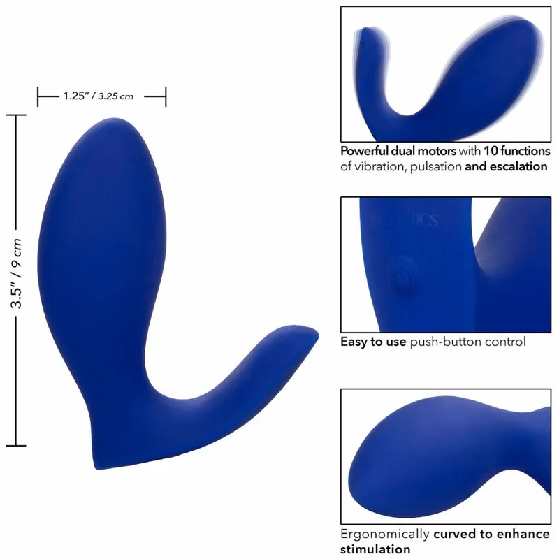 CALEXOTICS - ADMIRAL RIMMING ESTIMULADOR & VIBRADOR PROSTATA AZUL - Imagen 4