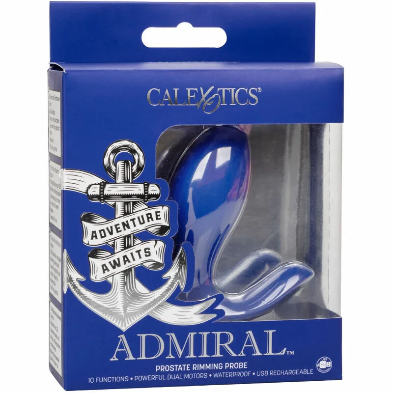 CALEXOTICS - ADMIRAL RIMMING ESTIMULADOR & VIBRADOR PROSTATA AZUL - Imagen 5