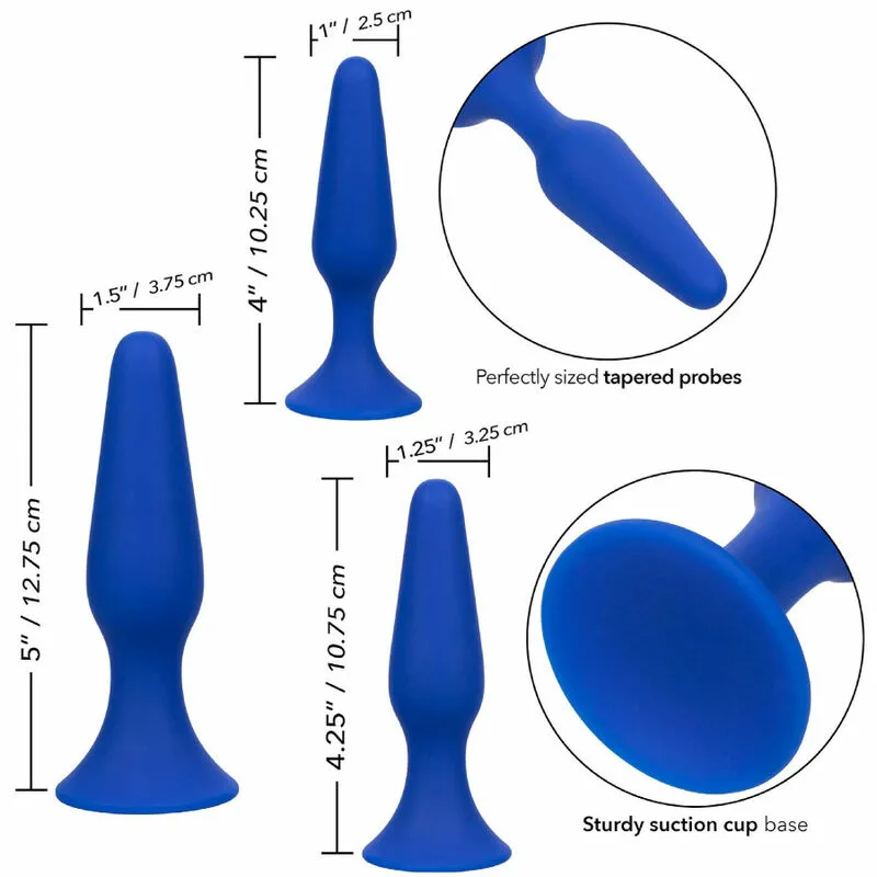 CALEXOTICS - ADMIRAL KIT 3 PLUG ANAL AZUL - Imagen 3