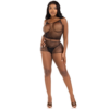 LEG AVENUE - SET CAMISETA & PANTALON REJILLA NEGRO - Imagen 2
