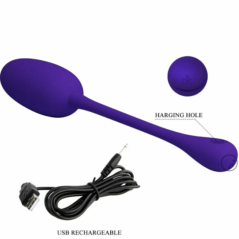 PRETTY LOVE - KNUCKER HUEVO VIBRADOR RECARGABLE LILA - Imagen 8