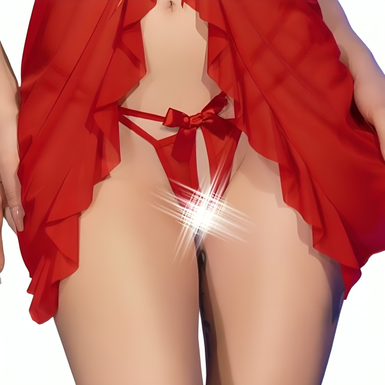 CHILIROSE - CR 4696 BABYDOLL & TANGA CROTCHLESS ROJO S/M - Imagen 2