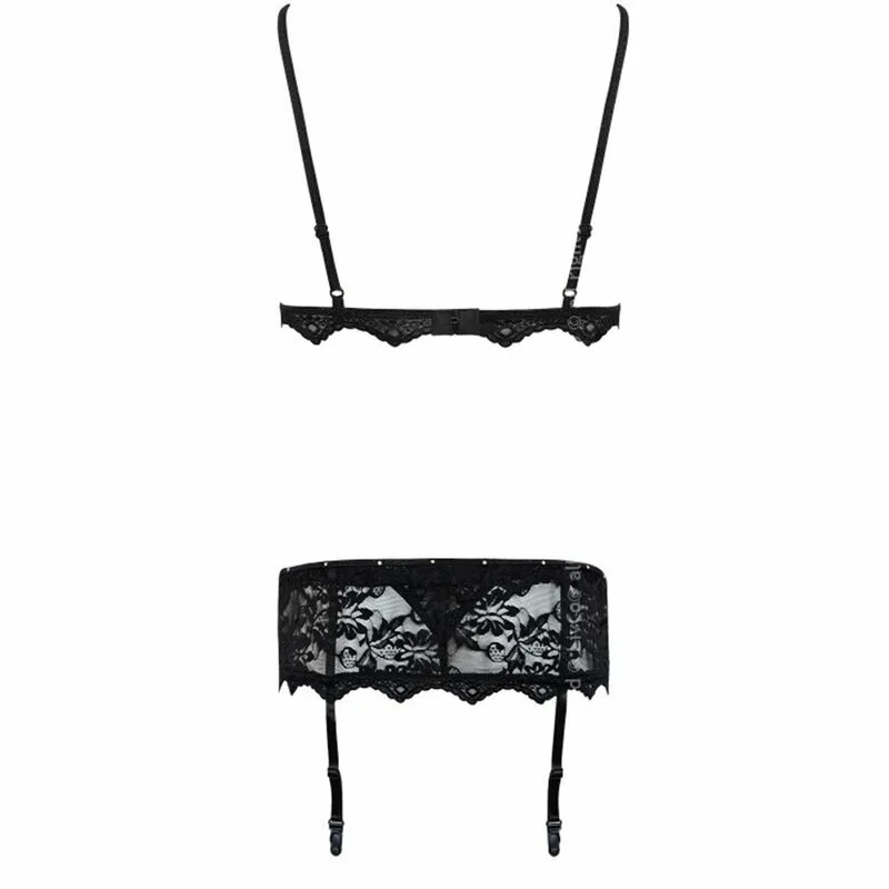 LIVCO CORSETTI FASHION - BELITA LC 90231 SUJETADOR + PANTY + LIGUERO NEGRO L/XL - Imagen 6
