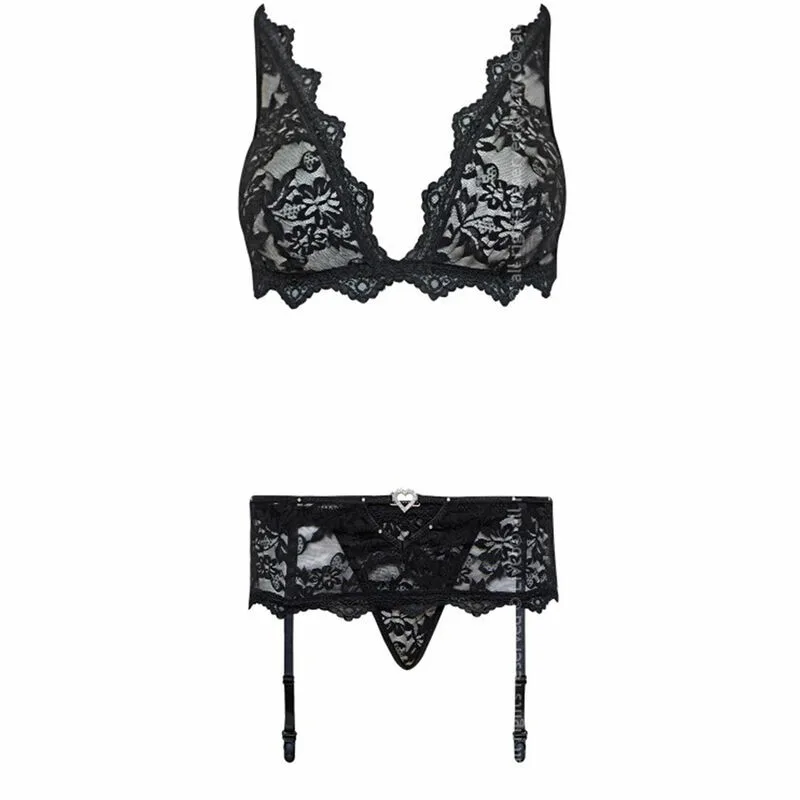 LIVCO CORSETTI FASHION - BELITA LC 90231 SUJETADOR + PANTY + LIGUERO NEGRO L/XL - Imagen 5