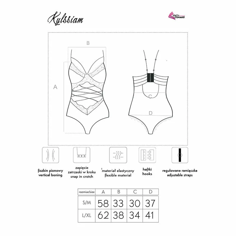 LIVCO CORSETTI FASHION - KYLSSIAM LC 90613 BODY NEGRO S/M - Imagen 6