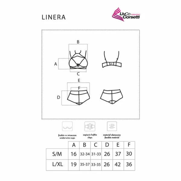 LIVCO CORSETTI FASHION - LINERA FOR THE SENSES COLLECTION SUJETADOR + PANTY NEGRO S/M - Imagen 5