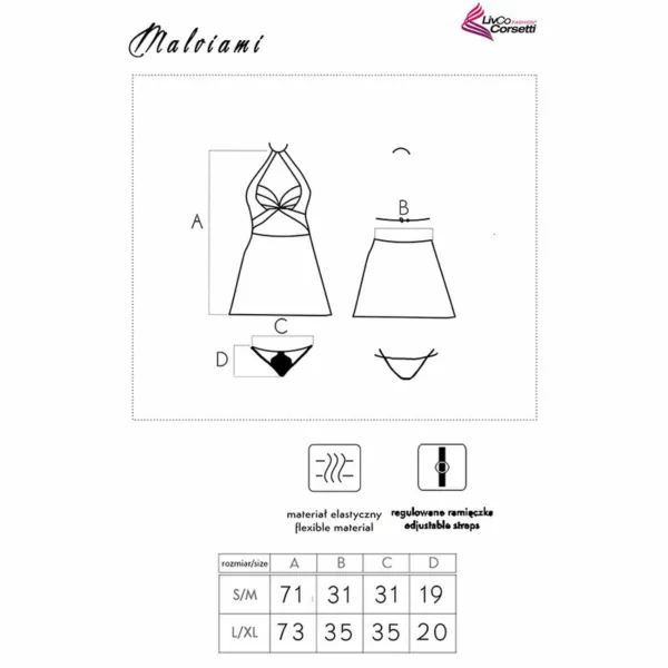 LIVCO CORSETTI FASHION - MALVIAMI LC 90625 FALDA + PANTY NEGRO L/XL - Imagen 5
