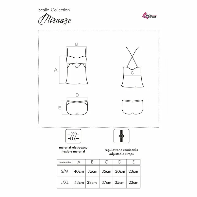 LIVCO CORSETTI FASHION - MIRAAZE LC 90567 CAMISETA + SHORTS NEGRO L/XL - Imagen 4