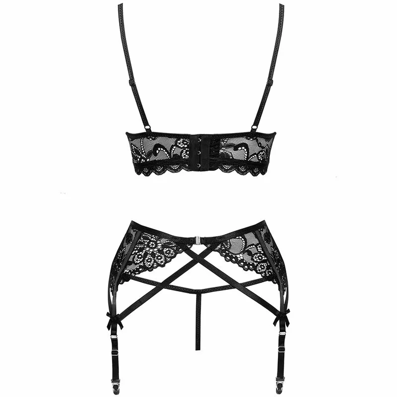 LIVCO CORSETTI FASHION - MORIDAM LC 90552 SUJETADOR + LIGUERO + PANTY NEGRO L/XL - Imagen 7