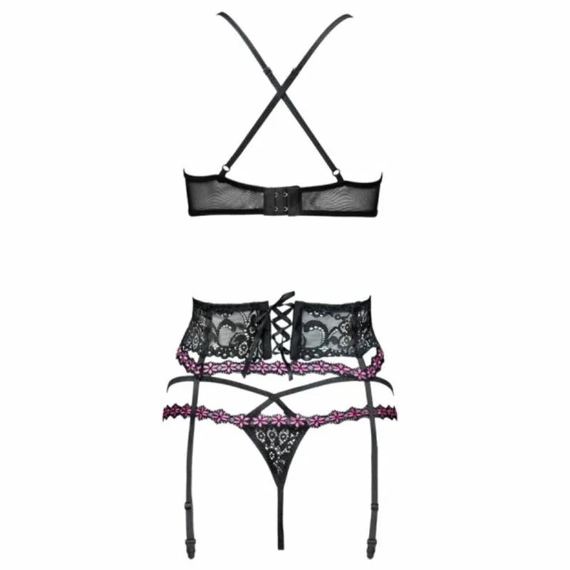 LIVCO CORSETTI FASHION - SNEHANA LC 90443 SUJETADOR + LIGUERO + PANTY NEGRO S/M - Imagen 4