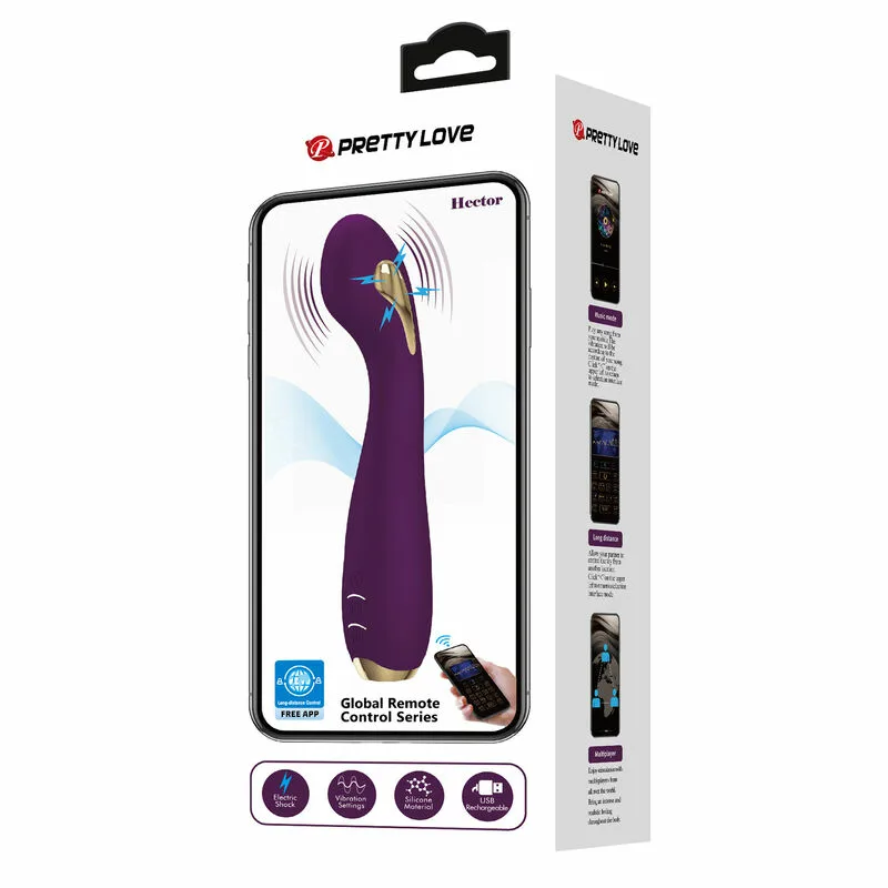 PRETTY LOVE - HECTOR VIBRADOR ELECTROSHOCK POR CONTROL POR APP LILA - Imagen 6