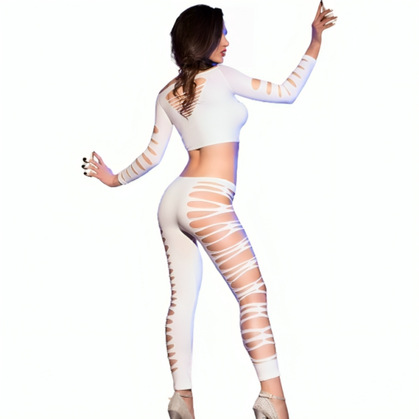 CHILIROSE - CR 3654 TOP & LEGGINS BLANCO S/M - Imagen 2