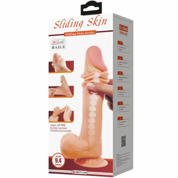 PRETTY LOVE - SLIDING SKIN SERIES DILDO REALÍSTICO CON VENTOSA PIEL DESLIZANTE 24 CM - Imagen 6