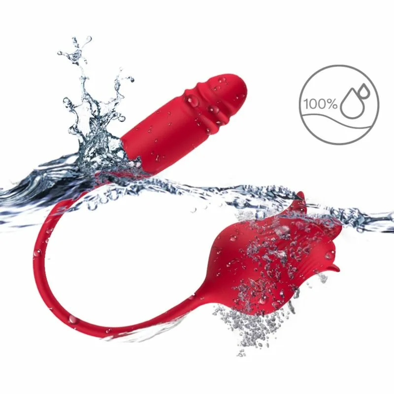 ARMONY - ROSELIP ESTIMULADOR CLITORIS CON LENGUA 10 MODOS & VIBRADOR ROJO - Imagen 3