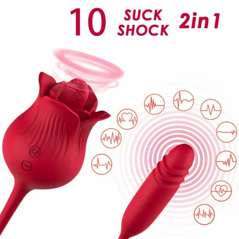 ARMONY - ROSELIP ESTIMULADOR CLITORIS CON LENGUA 10 MODOS & VIBRADOR ROJO - Imagen 2