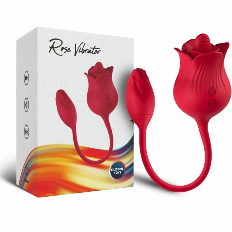 ARMONY - ROSA VIBRADOR ESTIMULADOR CLÍTORIS CON COLA 10 MODOS ROJO - Imagen 5