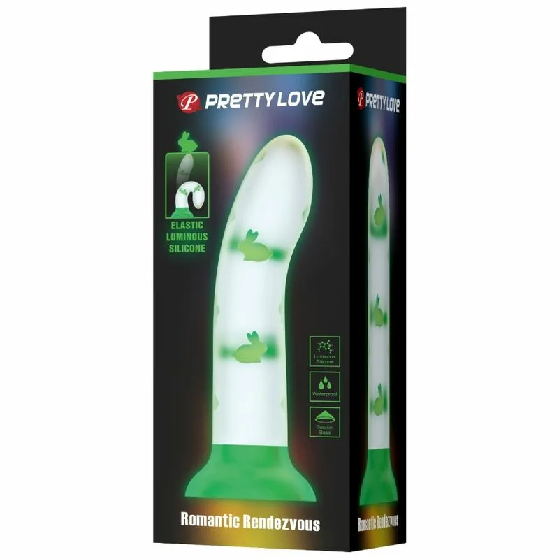 PRETTY LOVE - MAGICAL NIGHTFALL DILDO SIN VIBRACIÓN LUMINOSO VERDE - Imagen 4