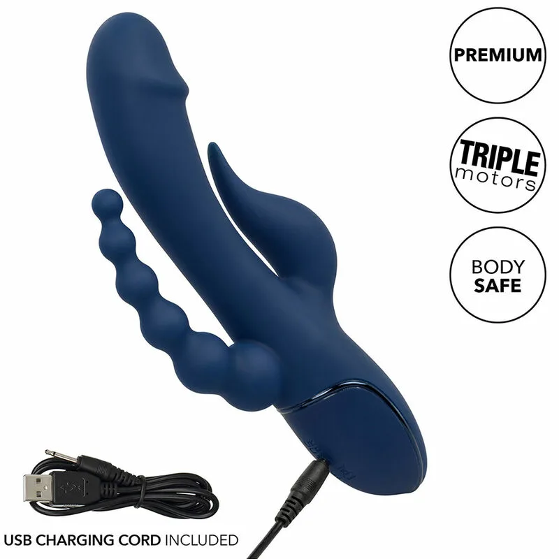 CALEXOTICS - VIBRADOR TRIPLE ORGASM AZUL - Imagen 10