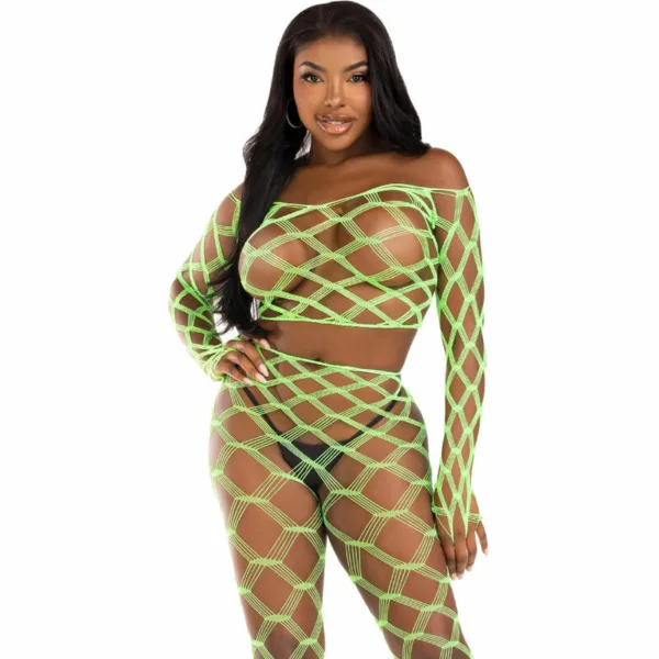 LEG AVENUE - TOP & LEGGINS HARDCORE VERDE