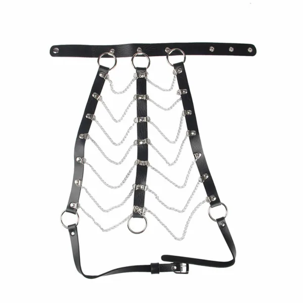 SUBBLIME - ARNÉS DE PECHO CADENAS CUERO NEGRO TALLA ÚNICA - Imagen 4