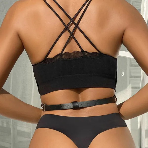SUBBLIME - ARNÉS DE PECHO CADENAS CUERO NEGRO TALLA ÚNICA - Imagen 11
