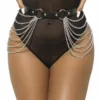 SUBBLIME - CINTURÓN DE CADENAS CUERO NEGRO TALLA ÚNICA