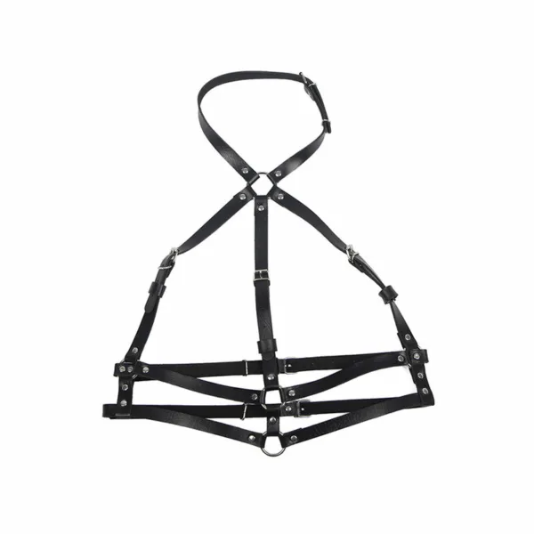 SUBBLIME - ARNÉS DE PECHO ANILLAS DE CUERO NEGRO TALLA ÚNICA - Imagen 4