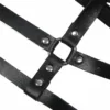 SUBBLIME - ARNÉS DE PECHO ANILLAS DE CUERO NEGRO TALLA ÚNICA - Imagen 5