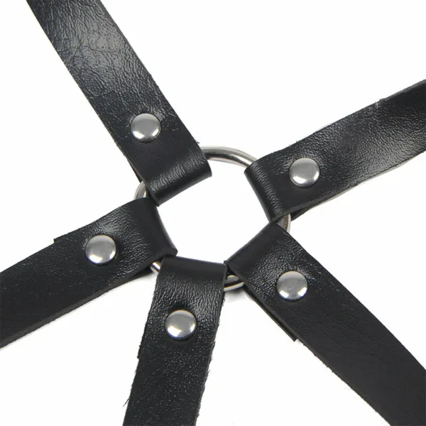 SUBBLIME - ARNÉS DE PECHO ANILLAS DE CUERO NEGRO TALLA ÚNICA - Imagen 6