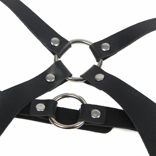 SUBBLIME - ARNÉS CUERPO ENTERO CON HEBILLAS CUERO NEGRO TALLA ÚNICA - Imagen 5