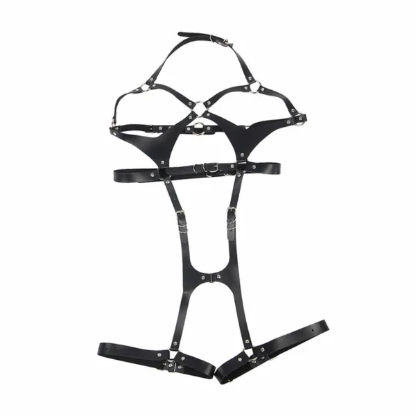 SUBBLIME - ARNÉS CUERPO ENTERO CON HEBILLAS CUERO NEGRO TALLA ÚNICA - Imagen 4