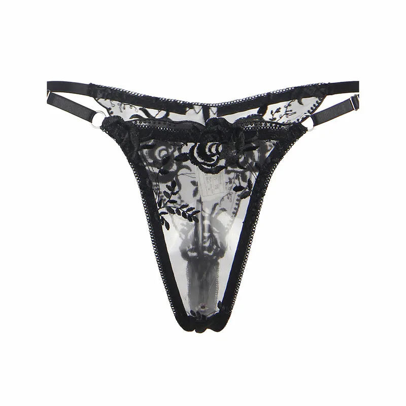 SUBBLIME - SET DE 3 PIEZAS SUJETADOR + TANGA + LIGA ESTAMPADO FLORAL NEGRO S/M - Imagen 8