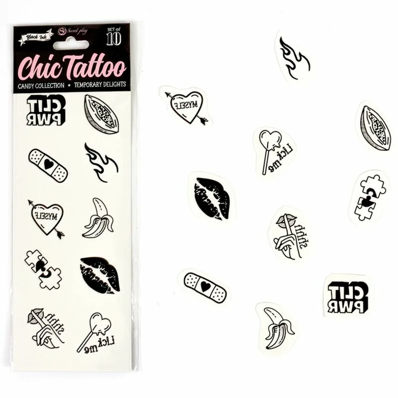 SECRET PLAY - SET DE 10 TATTOOS TEMPORALES CANDY COLLECTION - Imagen 2