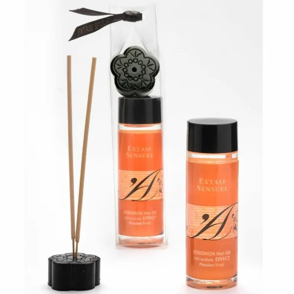 EXTASE SENSUAL - ACEITE MASAJE EFECTO CALOR CON FEROMONAS FRUTA DE LA PASION 100 ML - Imagen 2