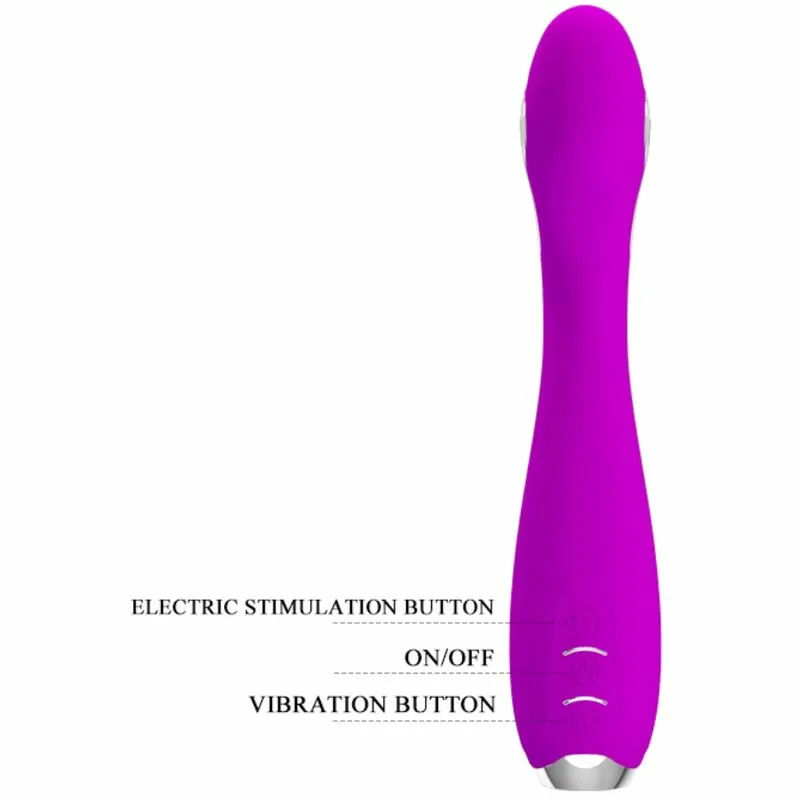 PRETTY LOVE - HECTOR VIBRADOR ELECTROSHOCK RECARGABLE & IMPERMEABLE MORADO - Imagen 6