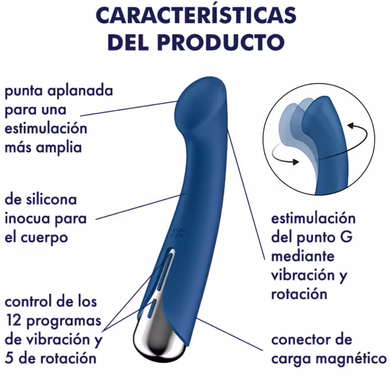 SATISFYER - SPINNING G-SPORT 1 VIBRADOR ROTADOR AZUL - Imagen 5
