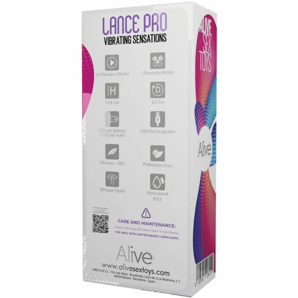 ALIVE - LANCE PRO ESTIMULADOR & VIBRADOR ANAL ROSA - Imagen 5