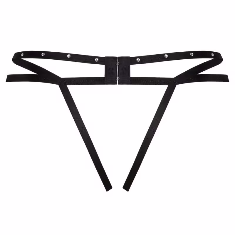 LIVCO CORSETTI FASHION - NOMADE TANGA CROTCHLESS NEGRO L/XL - Imagen 4