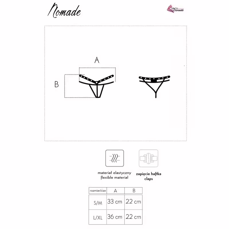LIVCO CORSETTI FASHION - NOMADE TANGA CROTCHLESS NEGRO L/XL - Imagen 7