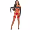 LIVCO CORSETTI FASHION - THIARA LC 20213 SET BODY + MEDIAS ROJA S/M - Imagen 5