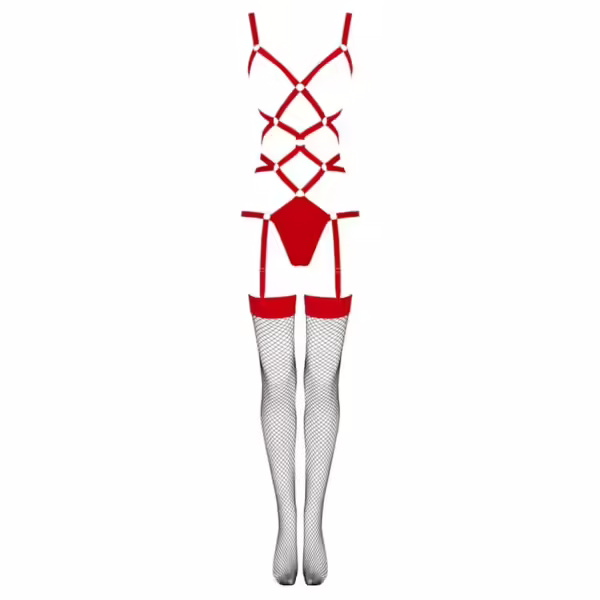 LIVCO CORSETTI FASHION - THIARA LC 20213 SET BODY + MEDIAS ROJA L/XL - Imagen 6