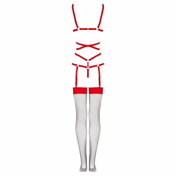 LIVCO CORSETTI FASHION - THIARA LC 20213 SET BODY + MEDIAS ROJA L/XL - Imagen 7