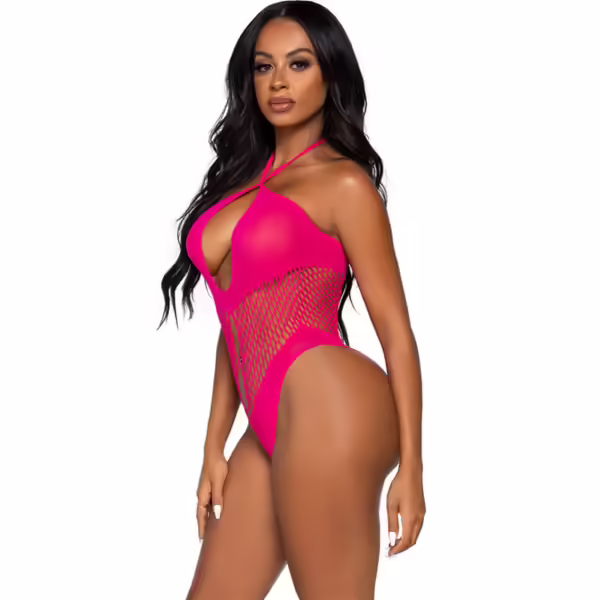 LEG AVENUE - BODY ESCOTE ABIERTO & CRUZADO FUCSIA - Imagen 3