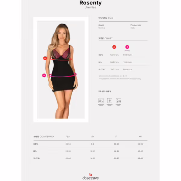 OBSESSIVE - ROSENTY CHEMISE & TANGA M/L - Imagen 7