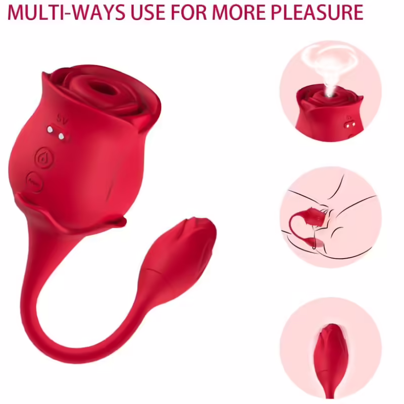 ARMONY - ROSA SUCCIONADOR DE CLÍTORIS & VIBRADOR 10 MODOS ROJO - Imagen 5