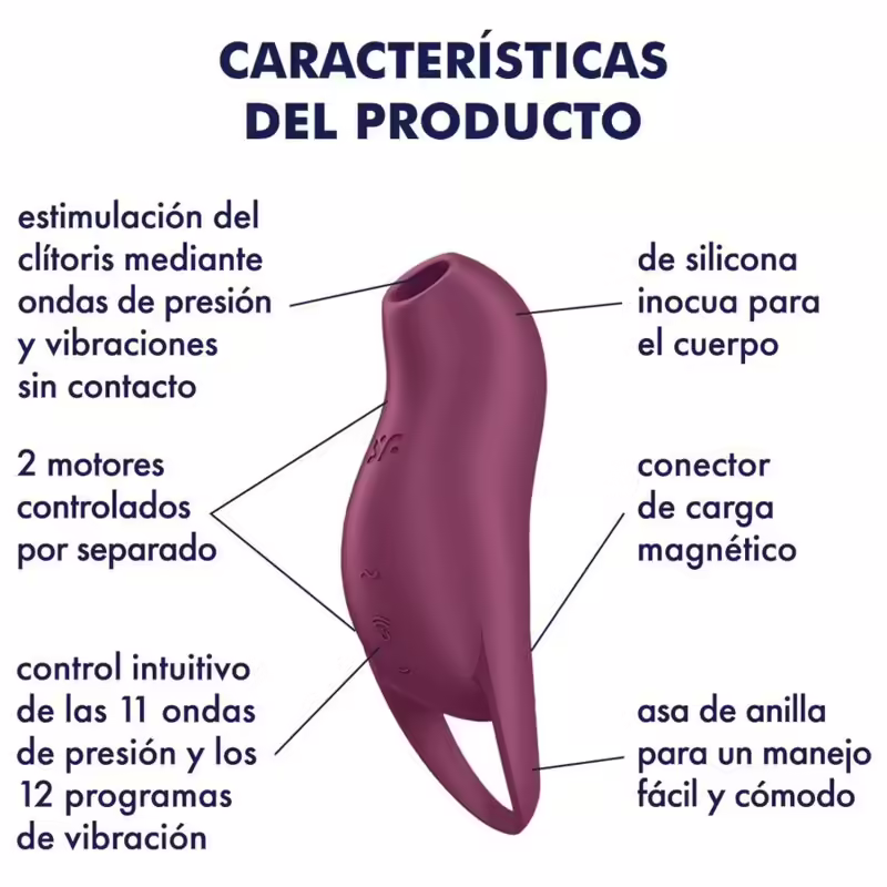 SATISFYER - POCKET PRO 1 ESTIMULADOR CLÍTORIS GRANATE - Imagen 4